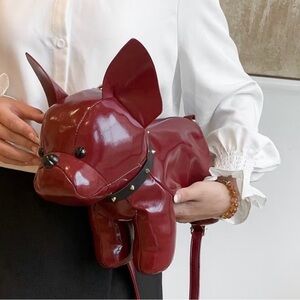 Stylish Red Women'S French Bulldog Crossbody Bag -